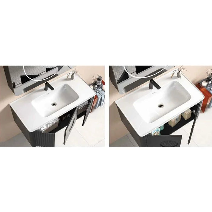 Vanity Set Basin Mirror AD6060 Plywood Melamine Basin 1000 x 500 Mirror 900 x 700, Black, Bathroom Vanity Set With Basin And Mirror, With 1 Year Warranty