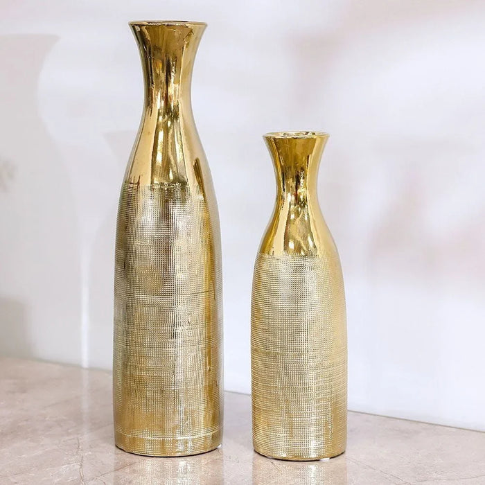 Liana Set Of 2 Vase 9X9X30 Cm Gold