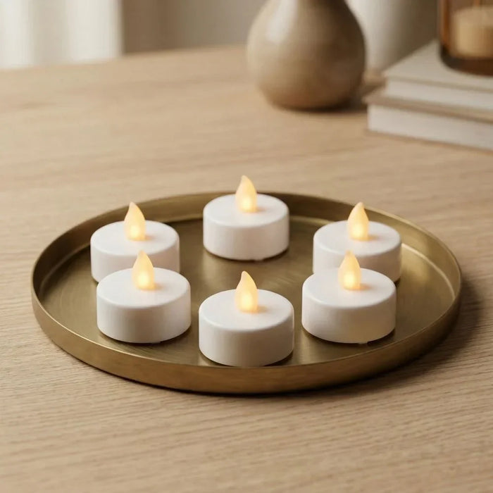 Raha Led Candle Set Of- 6 3.8X3.5Cm White