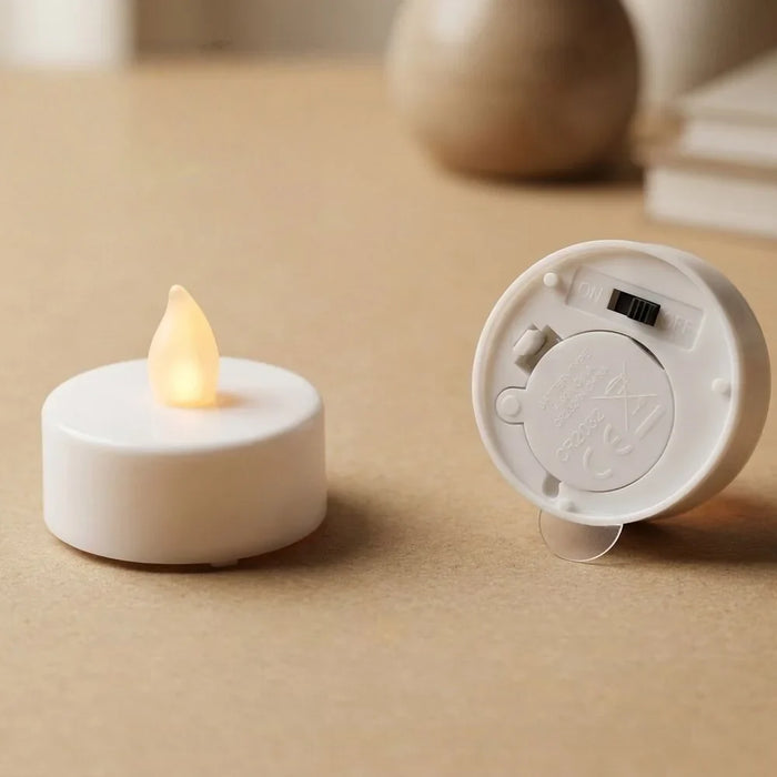 Raha Led Candle Set Of- 6 3.8X3.5Cm White
