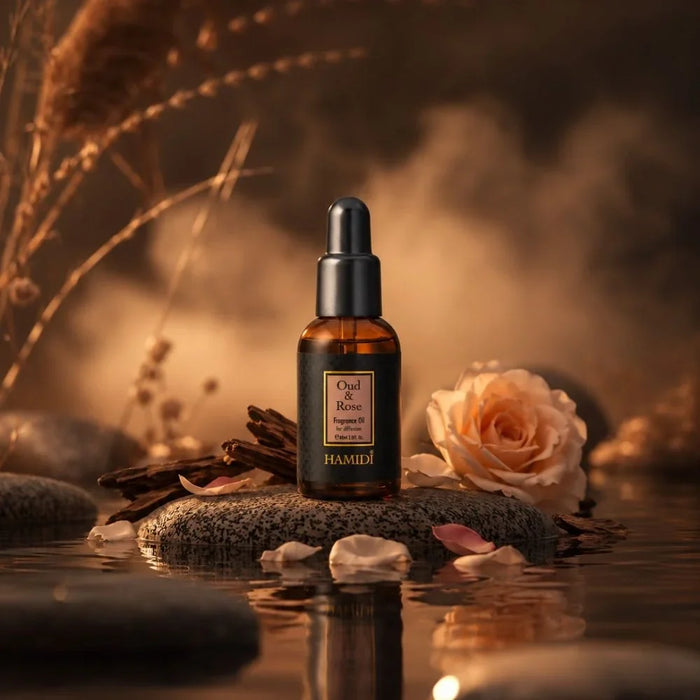 Hamidi Oud & Rose Diffuser Oil 60ml, Multi Colour, Home Fragrance Diffuser Oil For Aroma Use, For Home Styling, Tabletop Display And Interior Ambience