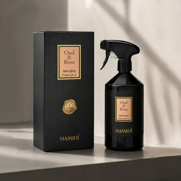 Hamidi Oud & Rose Room Spray 500ml, Multi Colour, Home Fragrance Room Spray For Interior Scenting, For Home Styling, Tabletop Display And Interior Ambience