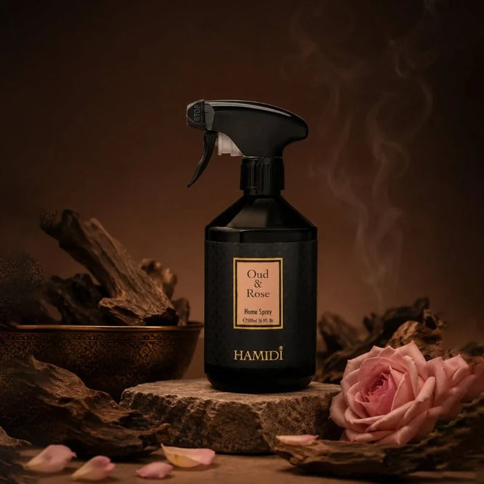 Hamidi Oud & Rose Room Spray 500ml, Multi Colour, Home Fragrance Room Spray For Interior Scenting, For Home Styling, Tabletop Display And Interior Ambience