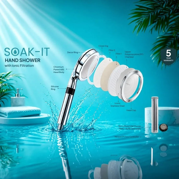 Soak-It Hand Shower with Ionic Filtration - Chrome