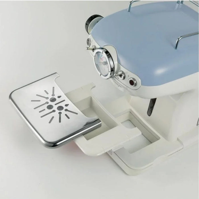 Ariete 1389/15 Retro Espresso Machine Blue, Coffee Maker With Milk Frother For Lattes Cappuccinos Powder And Pods