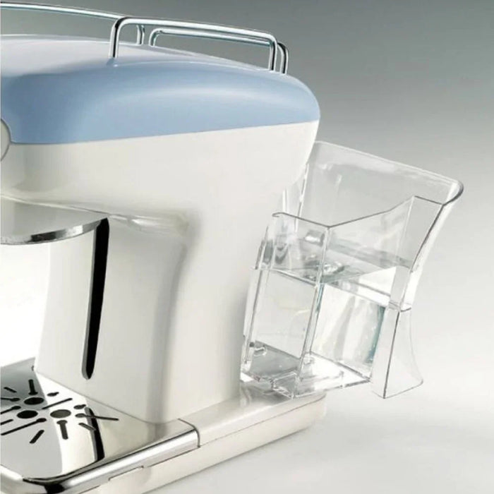 Ariete 1389/15 Retro Espresso Machine Blue, Coffee Maker With Milk Frother For Lattes Cappuccinos Powder And Pods