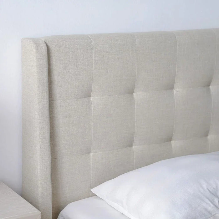 Supreme Twix 160x200 Upholstered Bed-Beige-With 2-Year Warranty