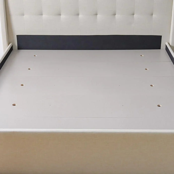 Supreme Twix 160x200 Upholstered Bed-Beige-With 2-Year Warranty