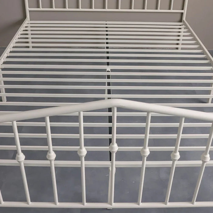Bella Apex 160x200 Metal Queen Bed | Modern Design Metal Double-White