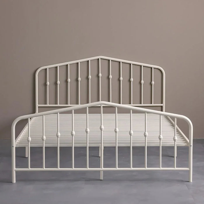 Bella Apex 160x200 Metal Queen Bed | Modern Design Metal Double-White