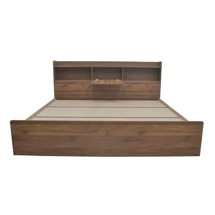 Supreme 180x200 King Size Bed – Spacious Design Modern Engineered Wood Frame, Stylish Headboard, Light Walnut Finish – Durable Bedroom Furniture