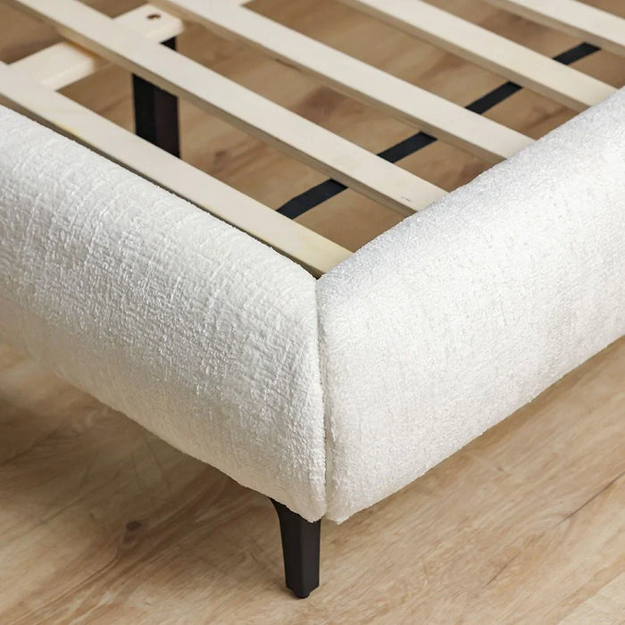 Ember 160x200 Upholstered Queen Bed | Modern Design Wooden Double Made In Malaysia -Natural