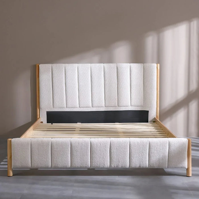 Avalon 180x200 King Bed With Upholstered Headboard | Modern Design Wooden Double Made In Malaysia -Pearl