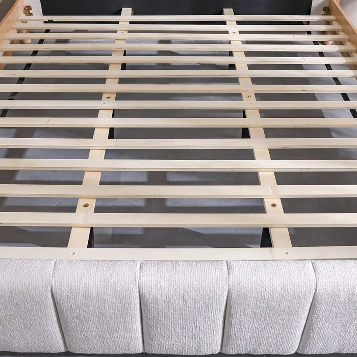 Avalon 180x200 King Bed With Upholstered Headboard | Modern Design Wooden Double Made In Malaysia -Pearl