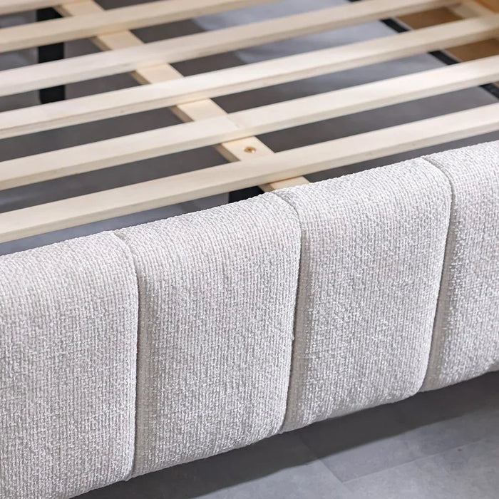 Avalon 180x200 King Bed With Upholstered Headboard | Modern Design Wooden Double Made In Malaysia -Pearl