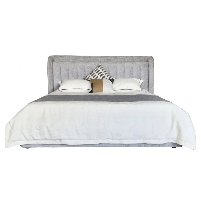 Santelmo 150X200 Queen Bed With Led Light & Hydraulic Underbed Storage - L.Grey