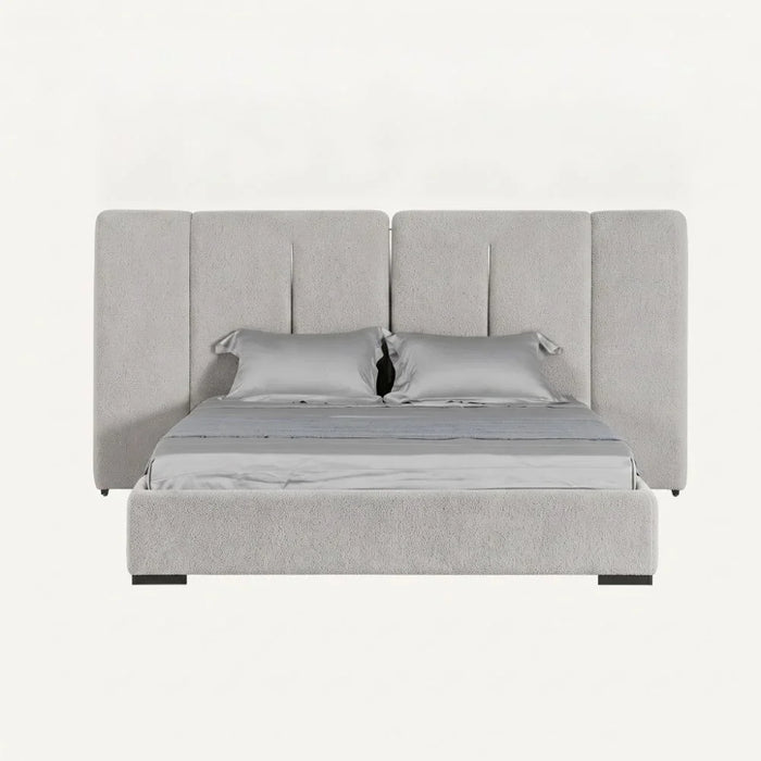 Braxton 180X200 Upholstered King Bed With Hydraulic Storage & Foldable Headboard | Modern Design Double Bed Frame (Mattress Not Included) L290xW221xH140cm - L.Grey/Charcoal Black Metal
