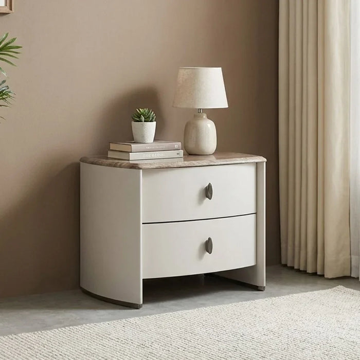 Virgo 200x200 Super King Bedset with LED, 2 Nightstands, 6 Drawer Dresser, Mirror & Stool - Stylish Matt Grey Upholstered Bedroom Set - Engineered Wood - Size: L269xW218.2xH121cm