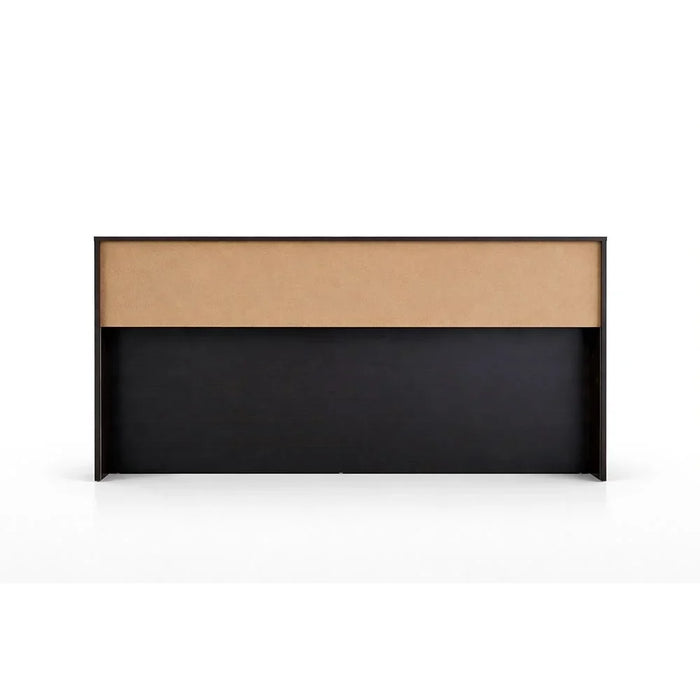 Kentorp 160X200 Queen Bed+1 Nightstand+Dresser/Mirror & Stool| Comfortable Bedset | Sturdy Modern Design Wooden Bedroom Set - Espresso/Columbia