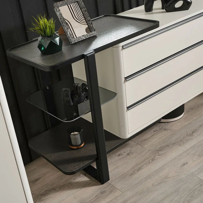 Jehangir Dresser with Mirror - White / Black