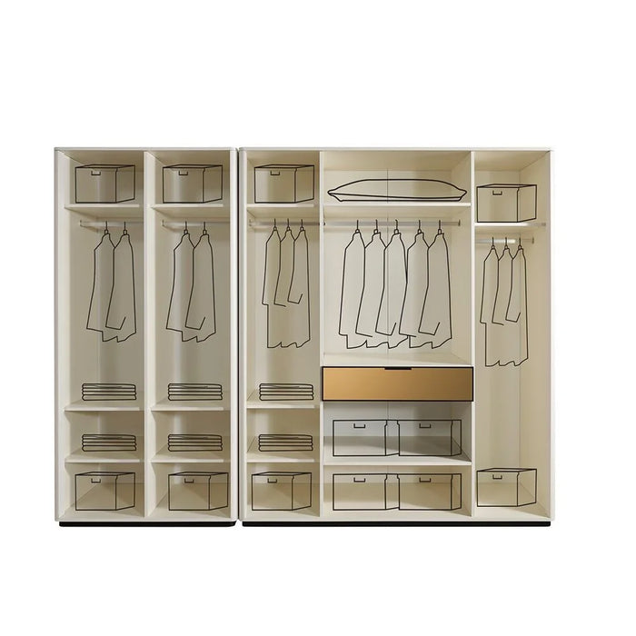 Jehangir 6 Door Wardrobe - White / Black