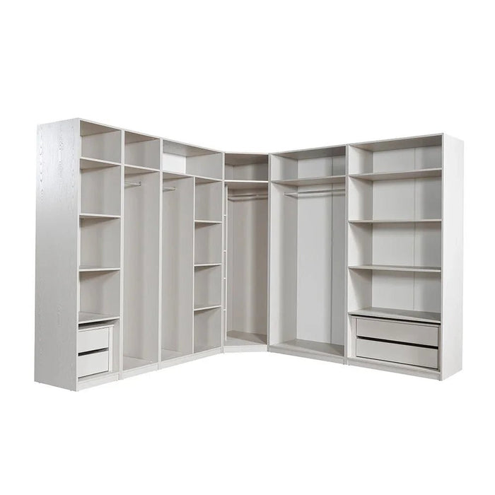 Infinity Corner Wardrobe With Hanger And Shelves | Modular Wardrobe | Modern Design Storage For Bedroom L95xW59xH230cm - L.Taupe