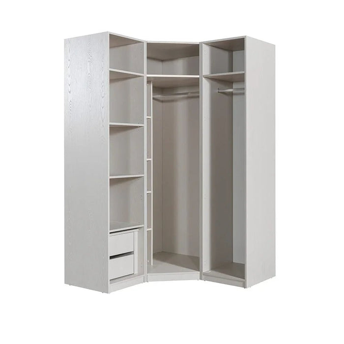 Infinity Corner Wardrobe With Hanger And Shelves | Modular Wardrobe | Modern Design Storage For Bedroom L95xW59xH230cm - L.Taupe