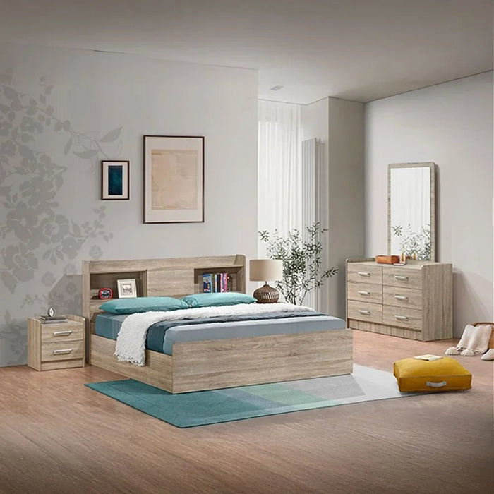 Supreme 6-Door Wardrobe With Mirror For Hanging Clothes Extra Sturdy Rack Storage Organiser Modern Design Space Saving Cabinets For Bedroom - French Sonoma Oak