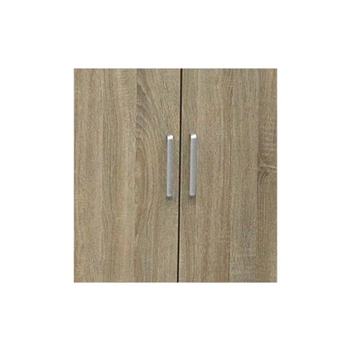 Supreme 6-Door Wardrobe With Mirror For Hanging Clothes Extra Sturdy Rack Storage Organiser Modern Design Space Saving Cabinets For Bedroom - French Sonoma Oak
