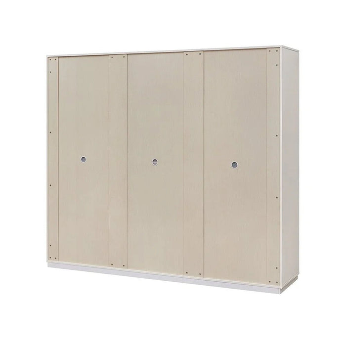 Lintell 6 Door Wardrobe Sturdy Closet Clothes Storage Cupboard Modern Design Space Saving Swing Door Cabinet For Bedroom L240.4xW60xH215cm - Cream