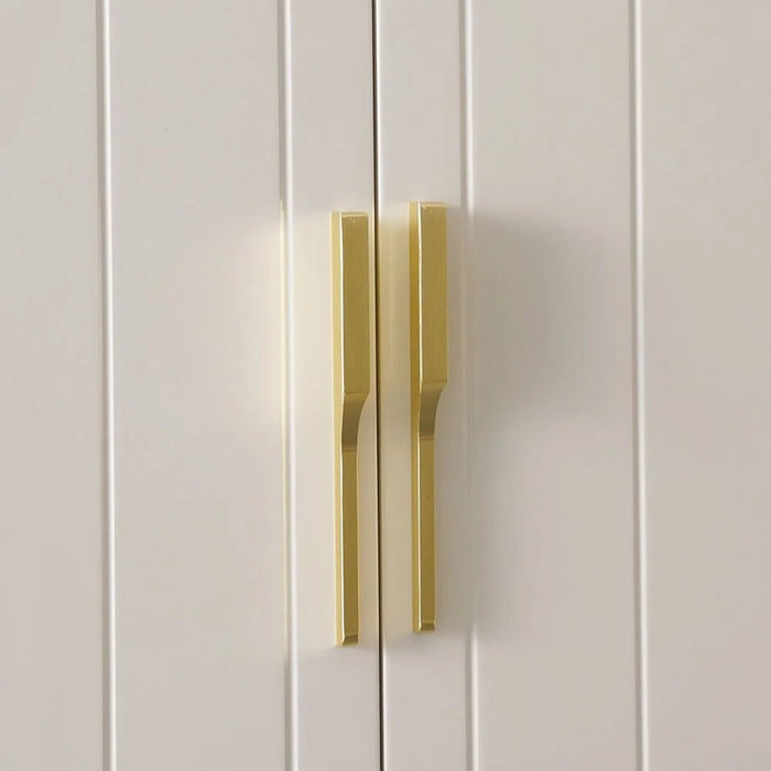 Lintell 6 Door Wardrobe Sturdy Closet Clothes Storage Cupboard Modern Design Space Saving Swing Door Cabinet For Bedroom L240.4xW60xH215cm - Cream