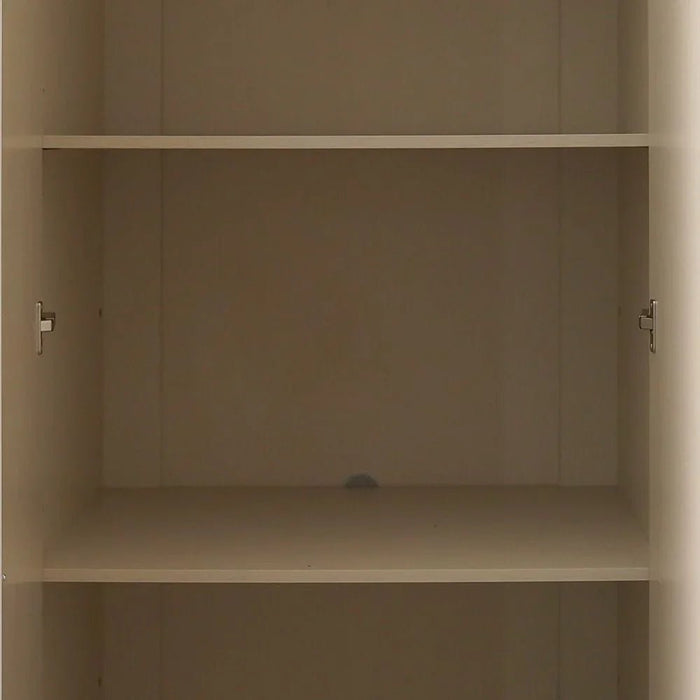 Lintell 6 Door Wardrobe Sturdy Closet Clothes Storage Cupboard Modern Design Space Saving Swing Door Cabinet For Bedroom L240.4xW60xH215cm - Cream