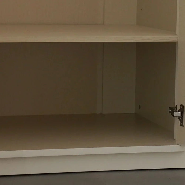 Lintell 6 Door Wardrobe Sturdy Closet Clothes Storage Cupboard Modern Design Space Saving Swing Door Cabinet For Bedroom L240.4xW60xH215cm - Cream