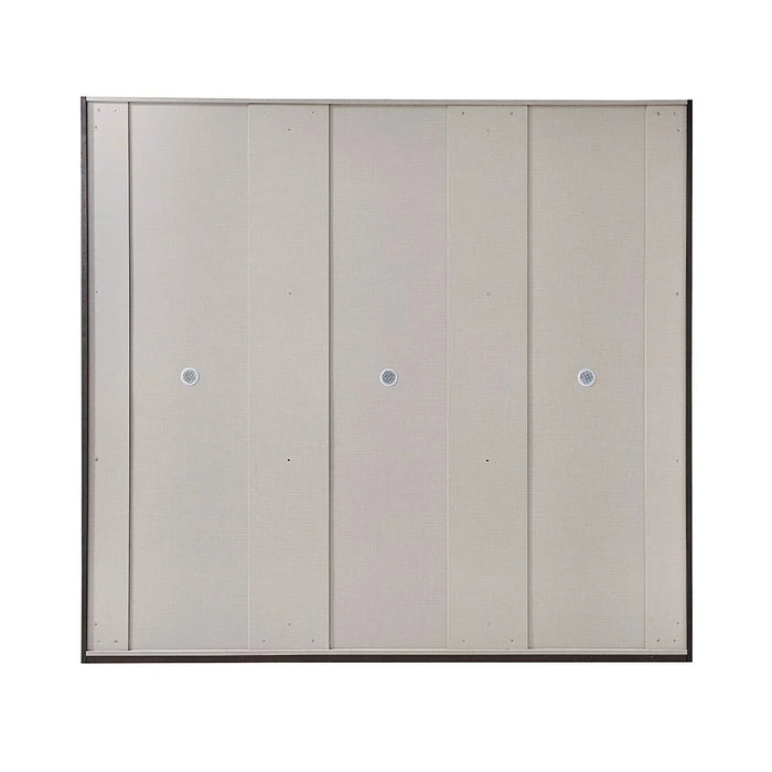 Atlanta 6 Door Wardrobe With 2 Mirrors | Sturdy Closet Clothes Storage Cupboard | Modern Design Space Saving Swing Door Cabinet For Bedroom L240.3xW60xH220cm-Walnut/Beige