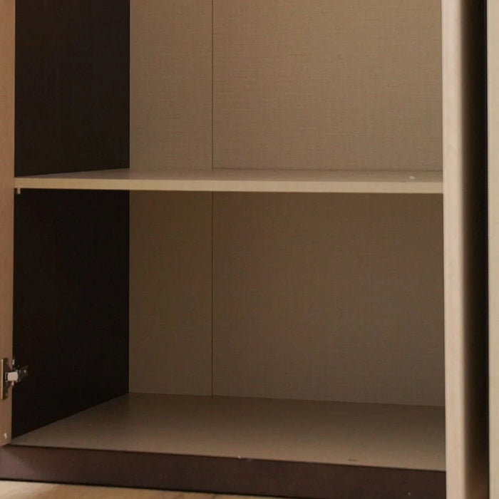 Atlanta 6 Door Wardrobe With 2 Mirrors | Sturdy Closet Clothes Storage Cupboard | Modern Design Space Saving Swing Door Cabinet For Bedroom L240.3xW60xH220cm-Walnut/Beige