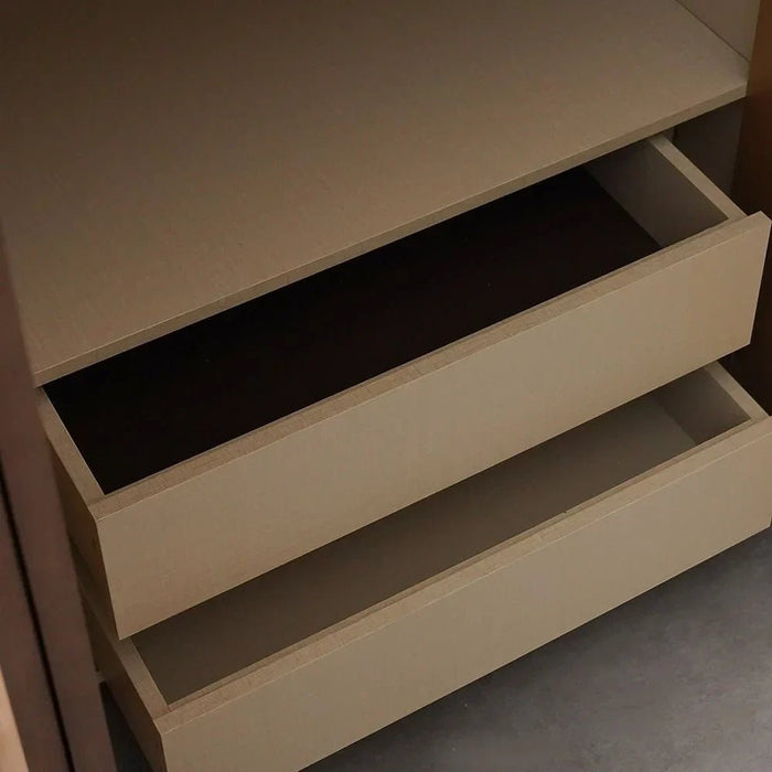 Jacksonville 6 Door Wardrobe | Sturdy Closet Clothes Storage Cupboard | Modern Design Space Saving Swing Door Cabinet For Bedroom L239.7xW61xH220cm-Brown/Gold