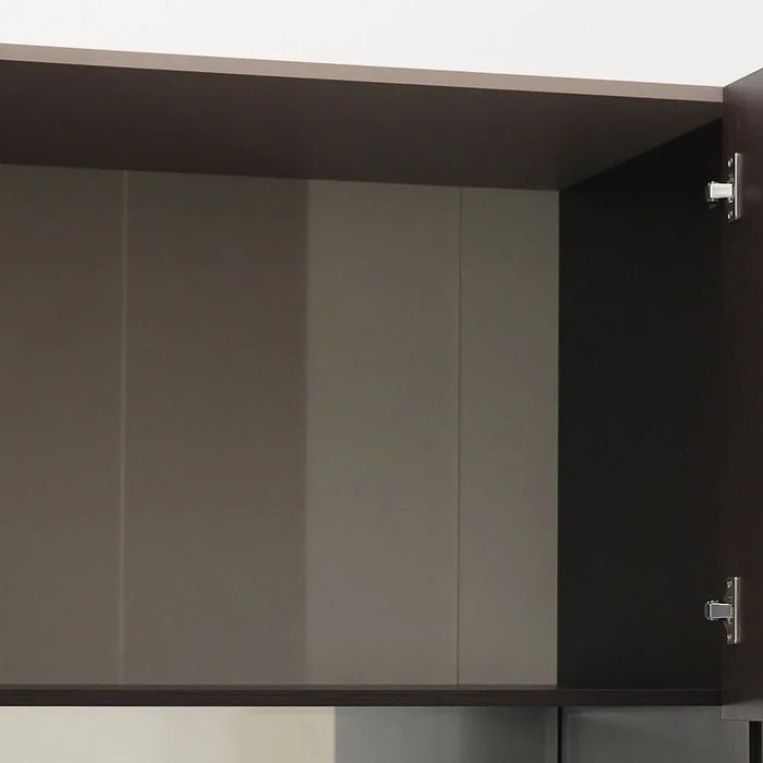 Novette 6 Door Wardrobe + 4 Drawers With Mirror | Sturdy Closet Clothes Storage Cupboard | Modern Design Space Saving Swing Door Cabinet For Bedroom L240.2xW63.3xH220cm-Taupe/Wenge