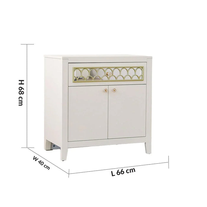 Set Of 2 Hernan Night Stand White/Gold 660x400x680cm