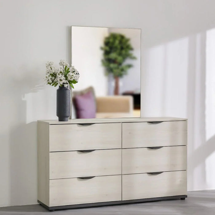 Pletora Dresser With Mirror Durable Vanity Table Dressing Makeup Desk With Storage Modern Design Bedroom Furniture L152Xw39Xh85Cm-Grey Oak