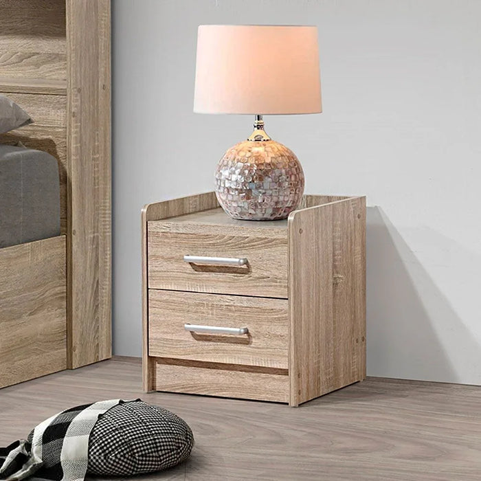 Supreme 2 Drawers Nightstand Small Dresser With 2 Drawers Bedside Furniture Night Stand End Table Night Stand For Bedroom Living Room -French Sonoma Oak