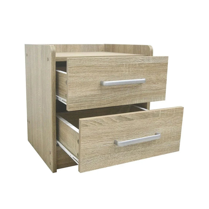 Supreme 2 Drawers Nightstand Small Dresser With 2 Drawers Bedside Furniture Night Stand End Table Night Stand For Bedroom Living Room -French Sonoma Oak