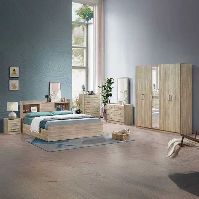 Supreme Chest Of 5 Drawers | Multifunctional Storage Organiser | Space Saving Drawer Chest | Modern Design Furniture For Bedroom Living Room L80xW40.5xH116cm - French Sonoma Oak