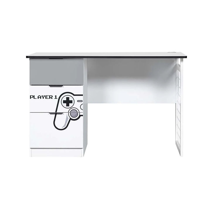 Gamerzone Study Desk With 3 Drawers Computer Table Art And Crafts Desk Workstation Laptop Kids Table Modern Study Table For Home L116Xw60Xh75Cm -White And Grey