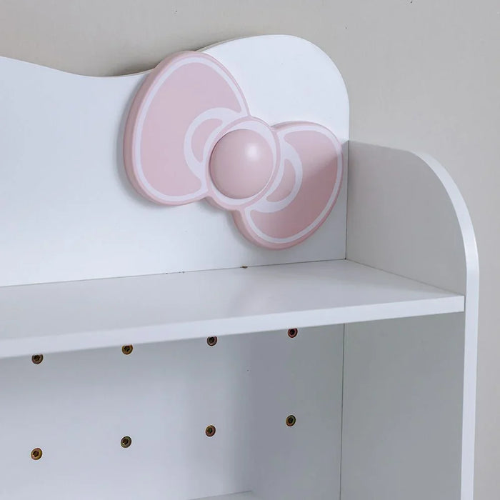 Kitty Study Desk & Hutch With 2 Drawers & 1 Door – Stylish Kids’ Desk With Usb Port, Ideal For Bedroom Or Study Room – White & Pink