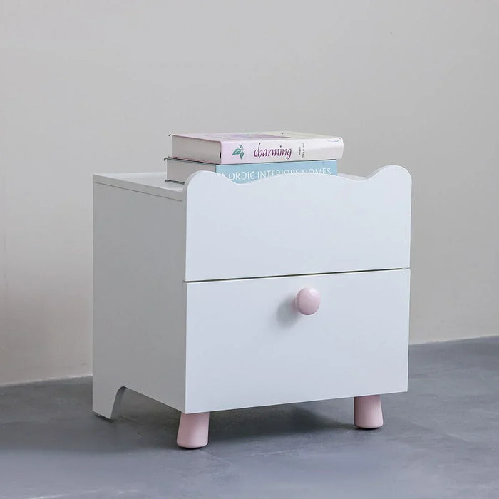 Kitty 2-Drawer Nightstand – Elegant Kids’ Bedroom Storage Table With Smooth Drawers, Stylish & Functional Accent – White