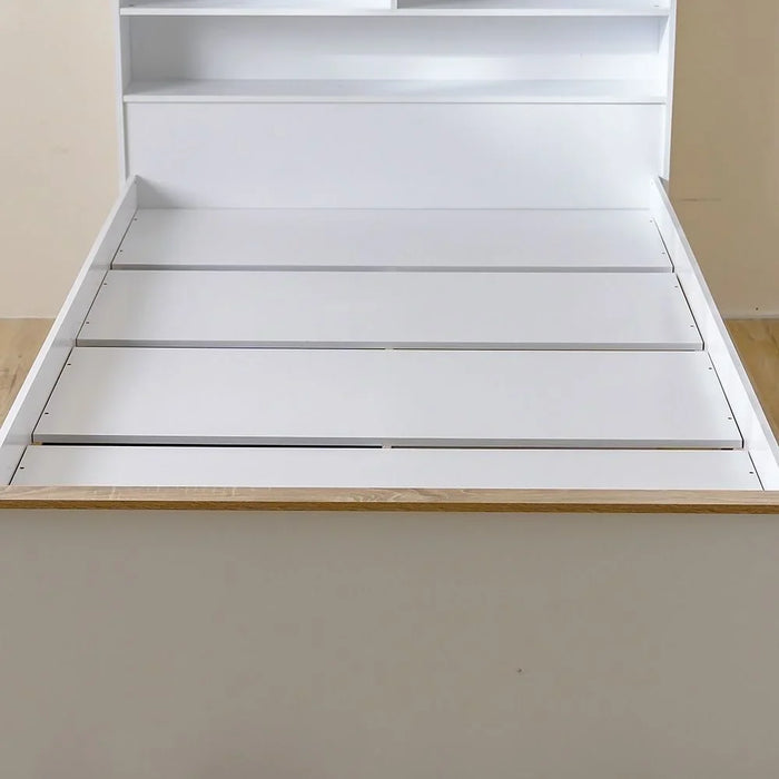 Stanley 120x200 House Bed With 2 Drawers | Modern Design Wooden Kids Bed Frame Furniture | Comfortable Bed (Mattress Not Included) - Sonoma Oak & White