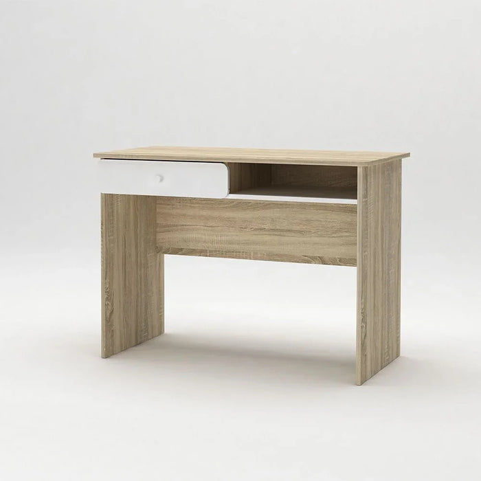 Kinder Study Desk With 1 Drawer | Arts And Crafts Desk | Modern Wooden Kids Table L100xW50xH73cm - White & Sonoma Oak