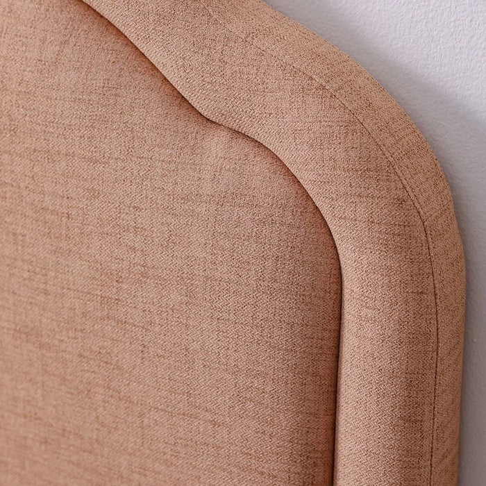 Maxillux Arcus 90X200 Upholstered Kids Bed With Usb | Modern Design Single Bed Frame Furniture | Comfortable Bed (Mattress Not Included) L217xW102xH116cm - Peach Pink