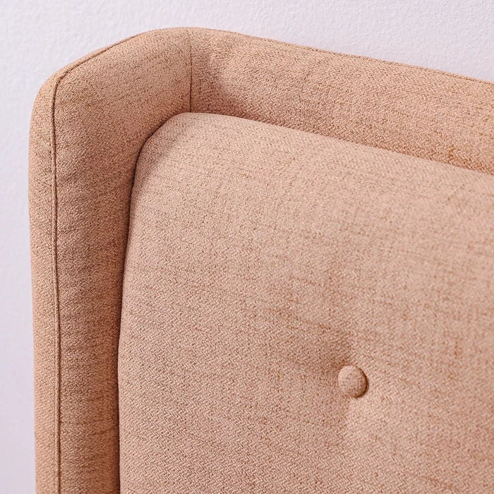 Maxillux Tuft 90X200 Upholstered Kids Bed With Usb | Modern Design Single Bed Frame Furniture | Comfortable Bed (Mattress Not Included) L225xW117xH100cm - Peach Pink