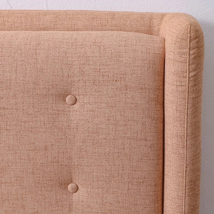 Maxillux Tuft 90X200 Upholstered Kids Bed With Usb | Modern Design Single Bed Frame Furniture | Comfortable Bed (Mattress Not Included) L225xW117xH100cm - Peach Pink